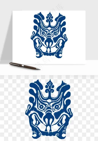 青花瓷花纹花卉图案png免抠