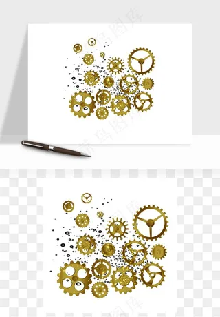 商务科技齿轮组矢量png免抠