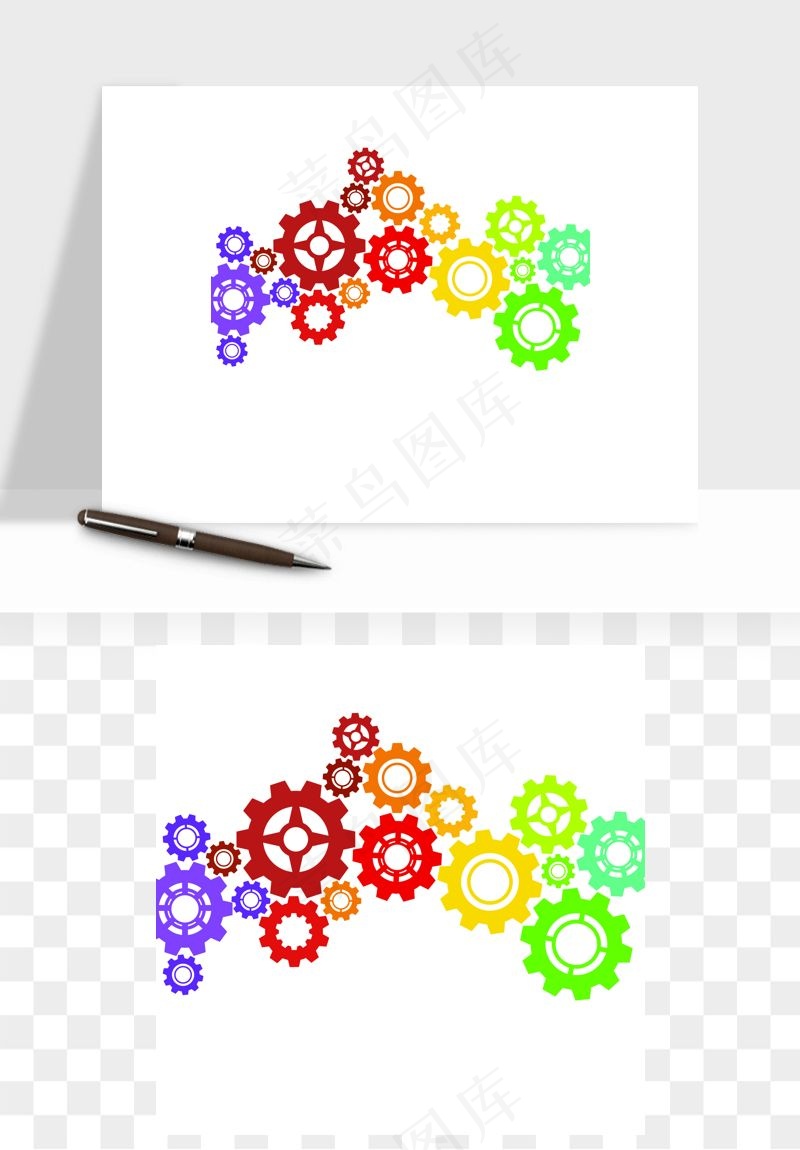 商务科技齿轮组矢量png免抠