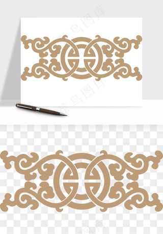 中式边框花纹图案png免抠