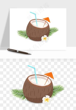 椰子椰果水果png免抠