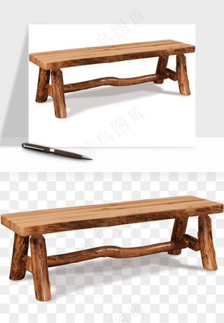 老式木桌木椅木凳png免抠