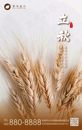立秋手机海报