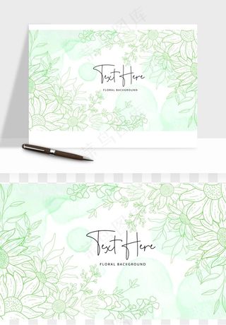 水彩花卉手绘矢量背景