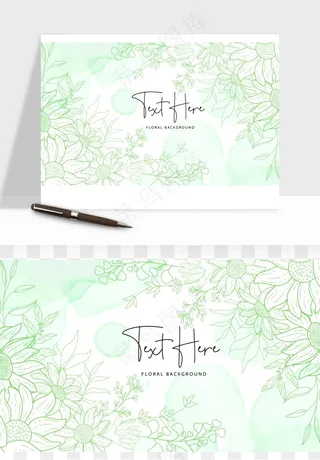 水彩花卉手绘矢量背景