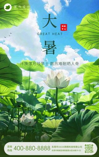 大暑手机海报
