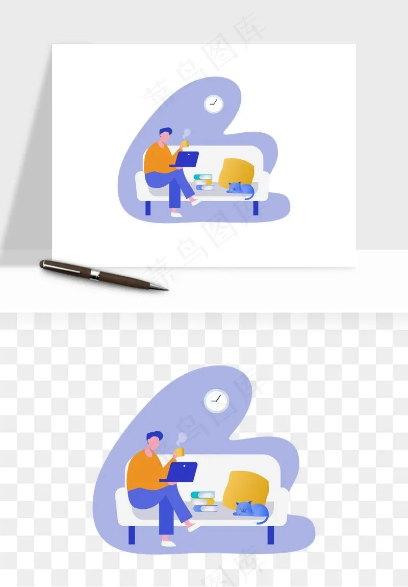 立体2.5d科技商务png免抠