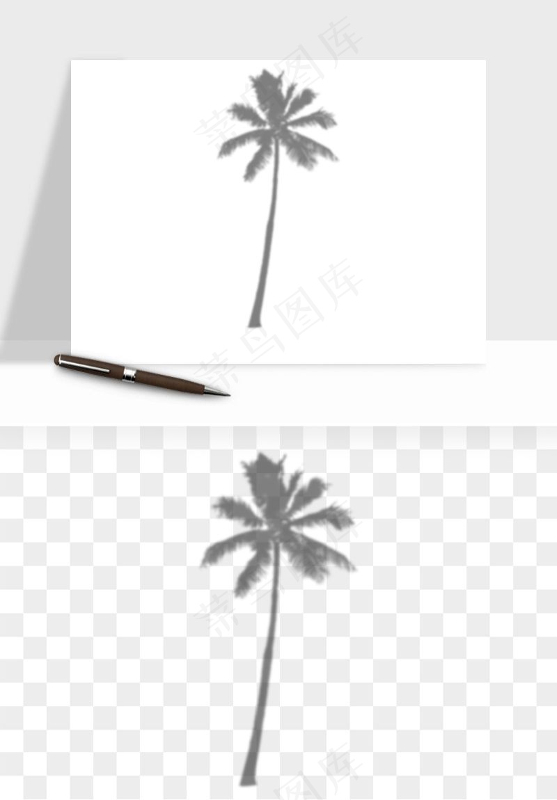 阴影植物窗户投影免抠元素
