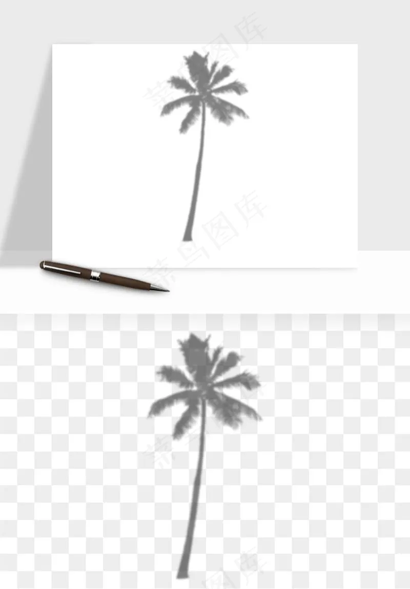 阴影植物窗户投影免抠元素