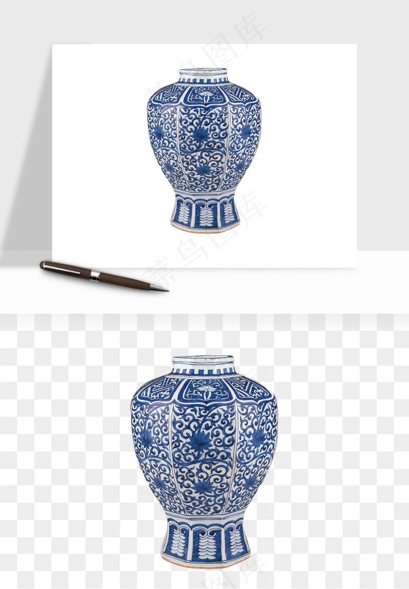 青花瓷陶瓷png免抠