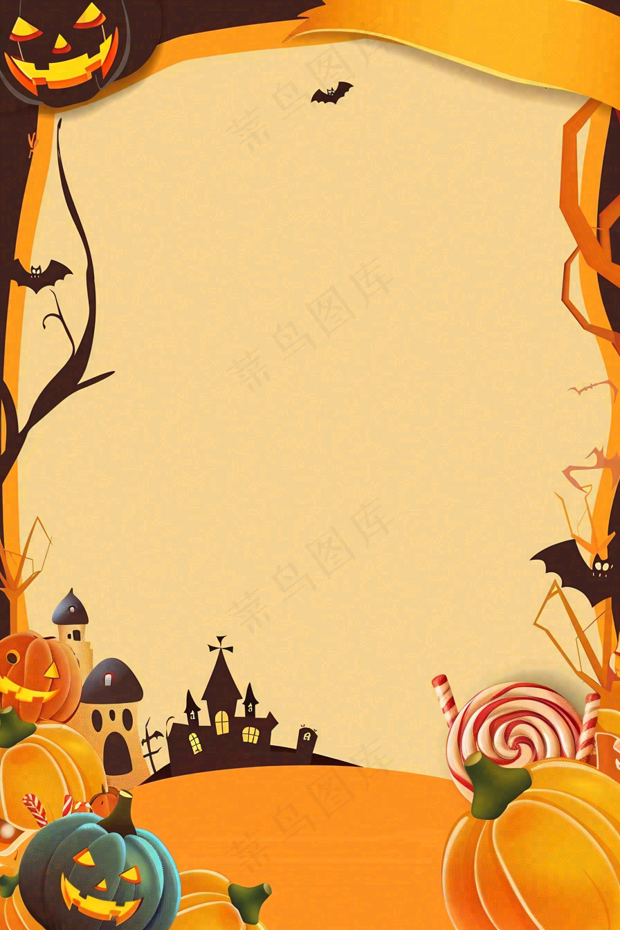 万圣节南瓜灯捣蛋恐怖背景