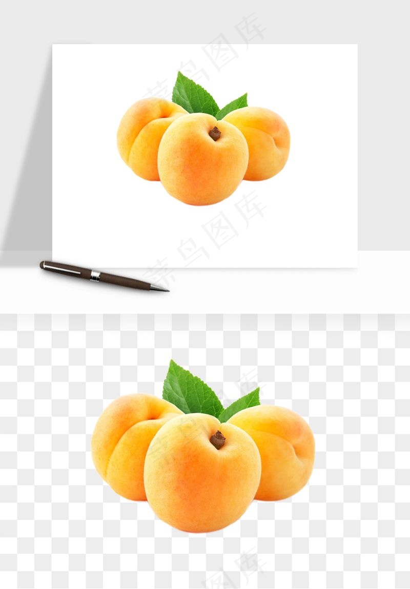 桃子油桃黄桃水果png免抠