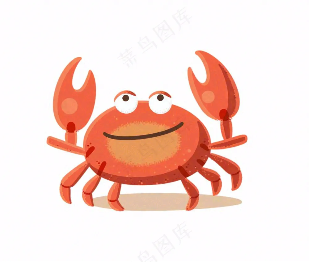 螃蟹海洋动物卡通插画免抠