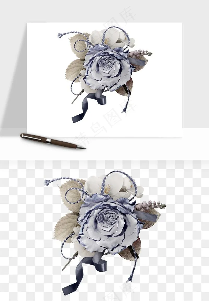 复古花卉相框欧式png免抠