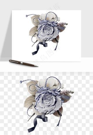 复古花卉相框欧式png免抠