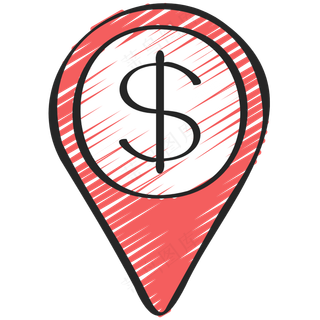 地点标 铅笔手绘图标 icon