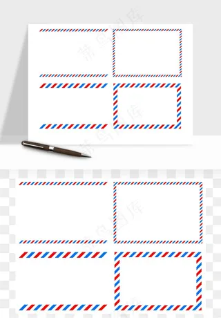 明信片信封邮票矢量