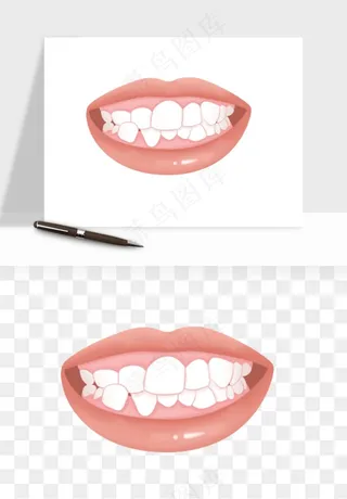 手绘牙齿矫正拔牙png免抠