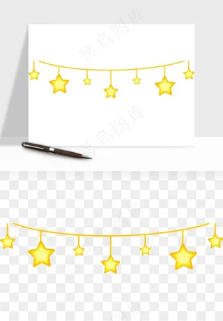 卡通星星月亮挂饰吊坠png免抠