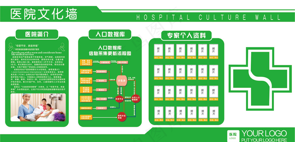 智慧熊_医院文化墙_01