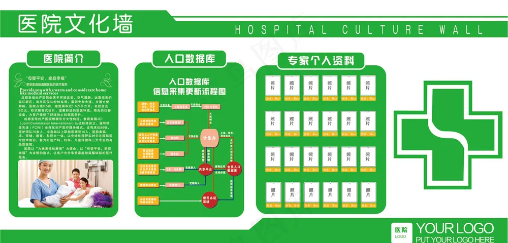 智慧熊_医院文化墙_01
