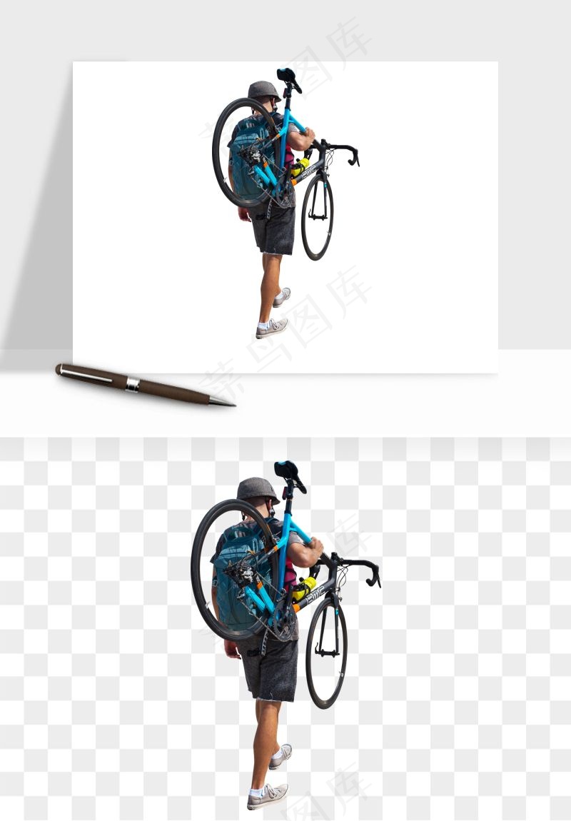 骑行人物自行车手png免抠