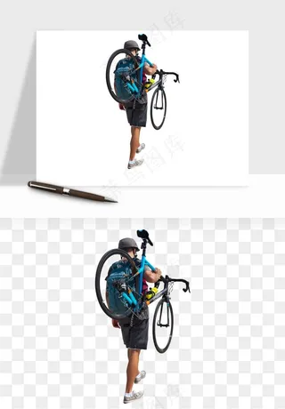骑行人物自行车手png免抠