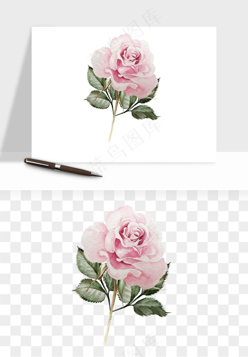 水彩复古花卉png免抠