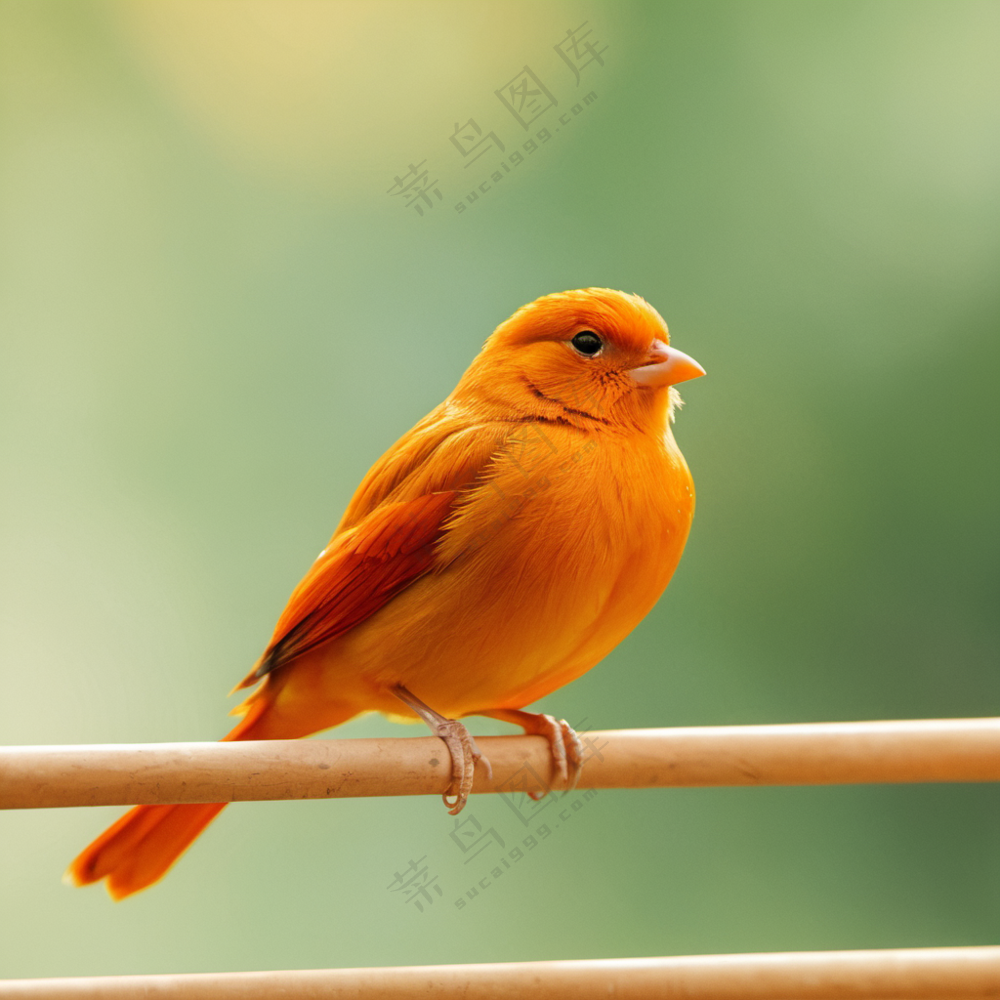 橙色小鸟图片