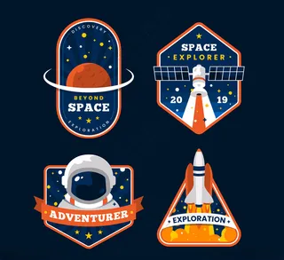 矢量太空元素太空人宇宙飞船