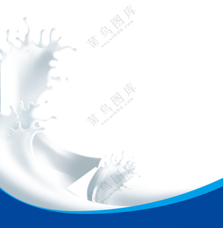 牛奶广告适用的奶花等元素免抠图片