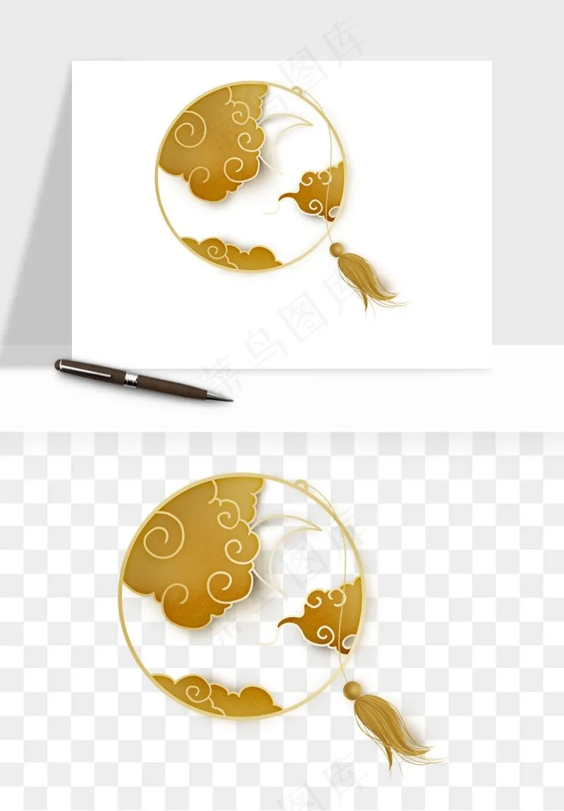 古风扇子元素png免抠