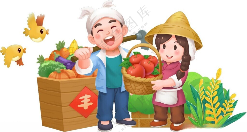 卡通元素丰收设计