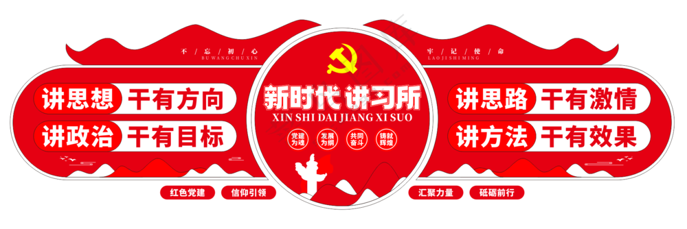 新时代讲习所四讲四干党建文化墙