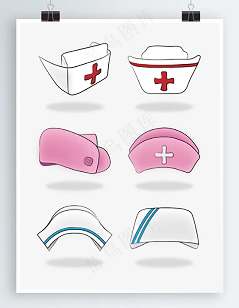 简约线描护士帽矢量AI元素素材