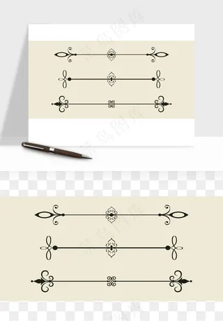 欧式花纹花边矢量png免抠