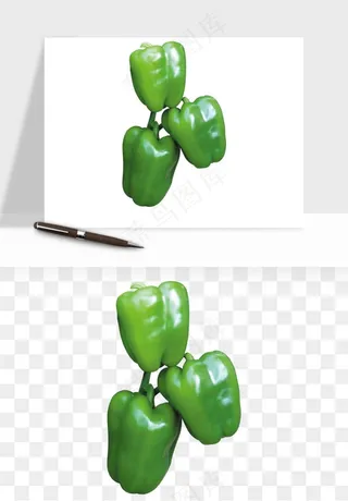 青圆椒蔬菜png免抠
