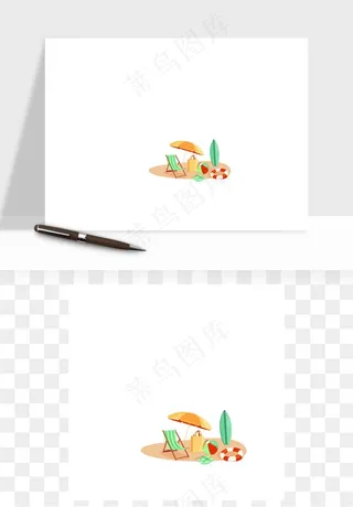 沙滩游泳度假休闲png免抠