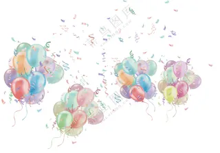 彩色气球彩带