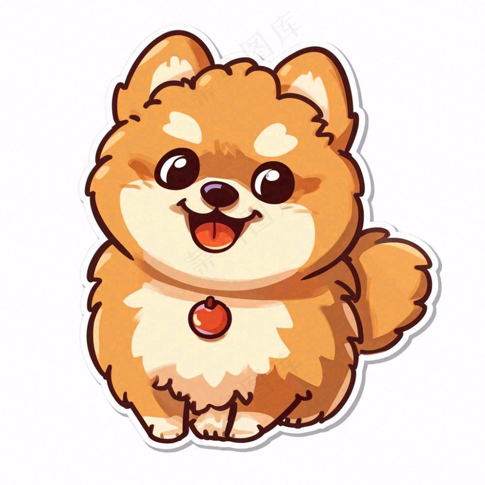 小狗宠物动物卡通插画免抠