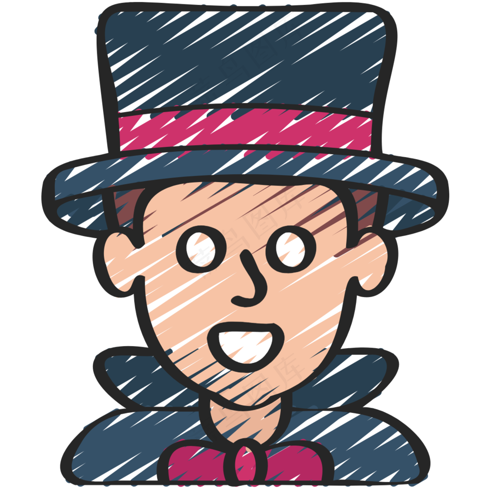 魔术师 铅笔手绘图标icon