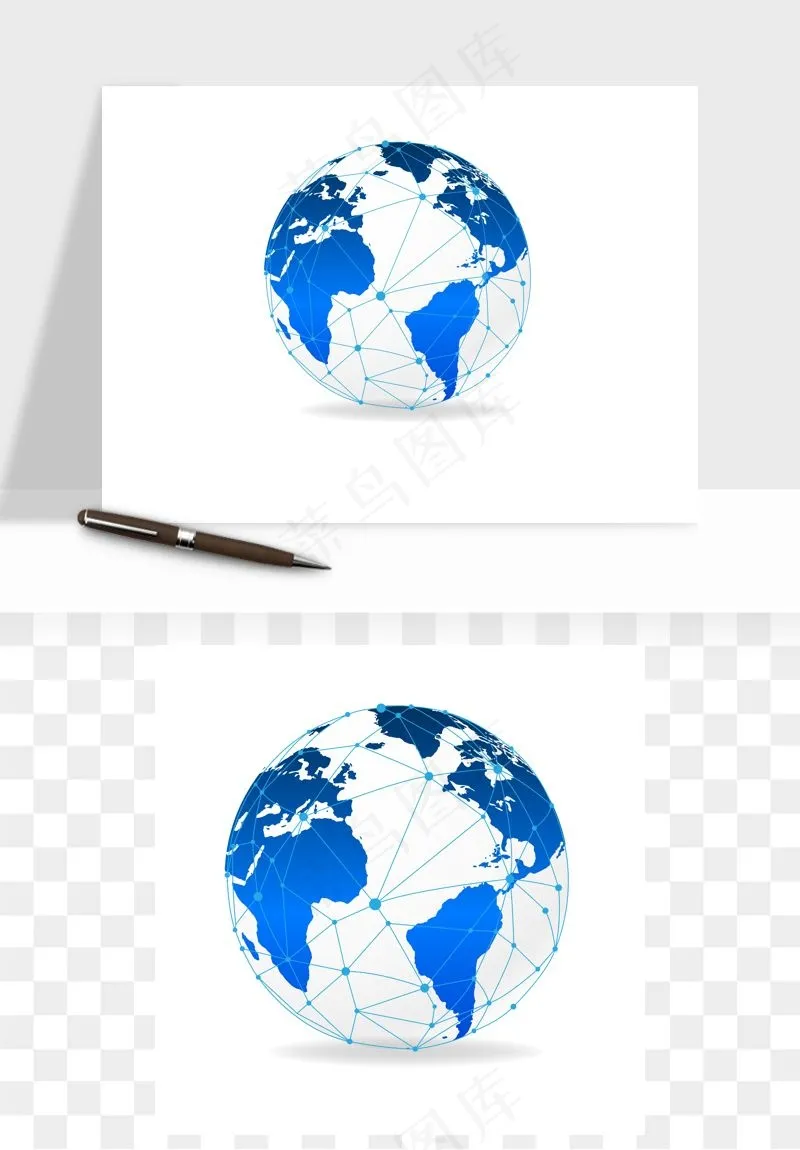 科技地球点线矢量png免抠