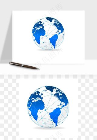 科技地球点线矢量png免抠