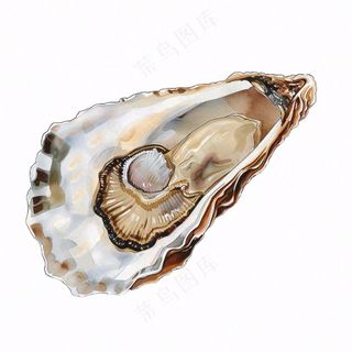 生蚝海鲜海洋卡通插画免抠