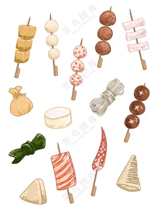 关东煮插画图片