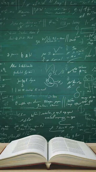 黑板书写粉笔知识阅读创意世界读书日插画背景