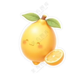 一个柠檬的贴纸