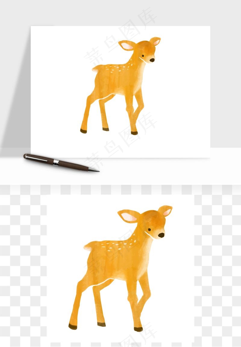 梅花鹿小鹿矢量