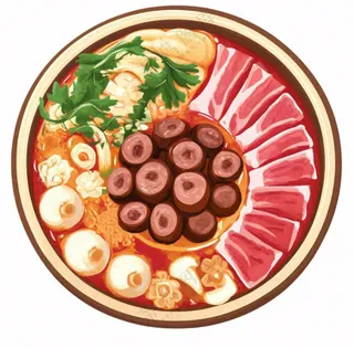 麻辣烫火锅烫菜美食插画免抠