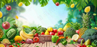 农林蔬果生鲜店水果店蔬菜店背景